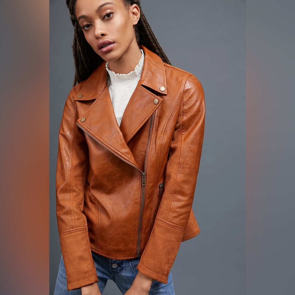 Anthropologie Robyn Faux Leather Moto Jacket